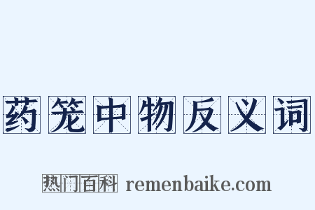 药笼中物反义词是什么意思的图片
